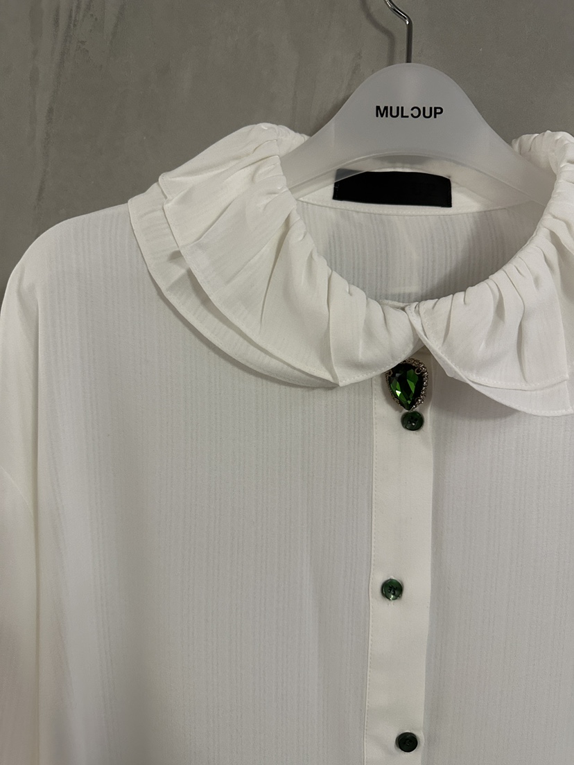 MULCUP直郵韓國代購女裝新款真品推薦24秋冬時尚襯衫蕾絲衫MULCUP襯衫/蕾絲衫