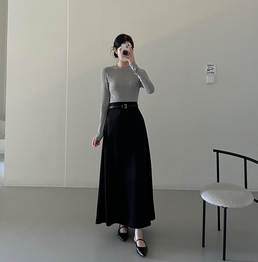 AMUSE SEOUL韓國直郵女裝新品休閑真品24秋冬熱賣人氣長裙AMUSE SEOUL長裙