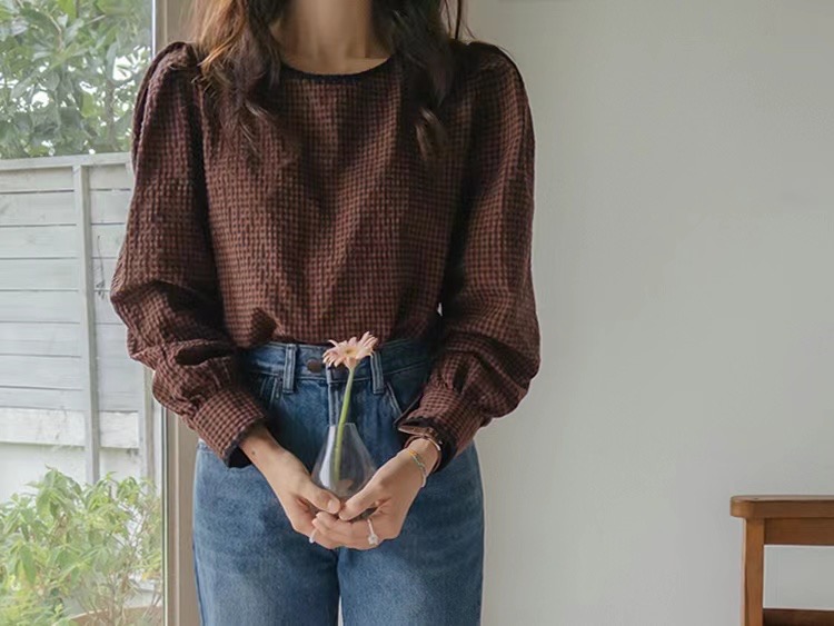 CAROL韓國直郵東大門代購女裝新品人氣休閑推薦24秋冬襯衫蕾絲衫CAROL襯衫/蕾絲衫