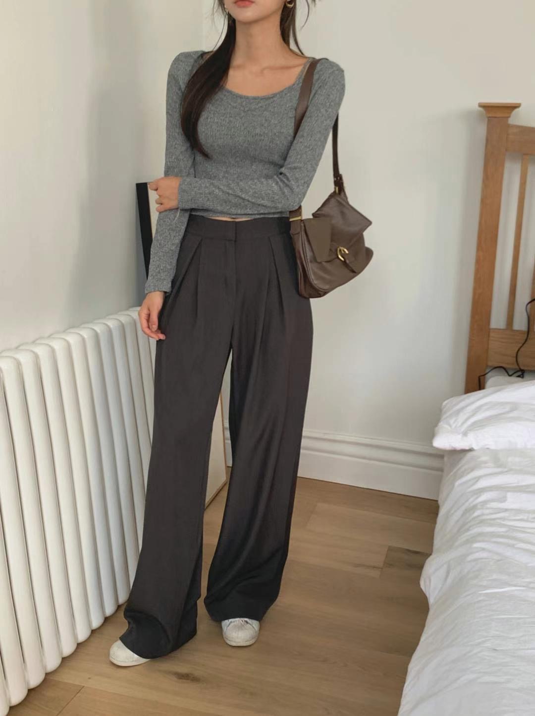 MONO_POLY韓國直郵女裝新款推薦時尚24秋冬熱賣人氣休閑褲MONO_POLY休閑褲