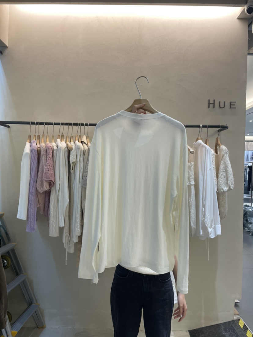 HUE韓國直郵女裝新款人氣時尚休閑職業推薦真品24秋冬長袖T恤ERIA/HUE長袖T恤