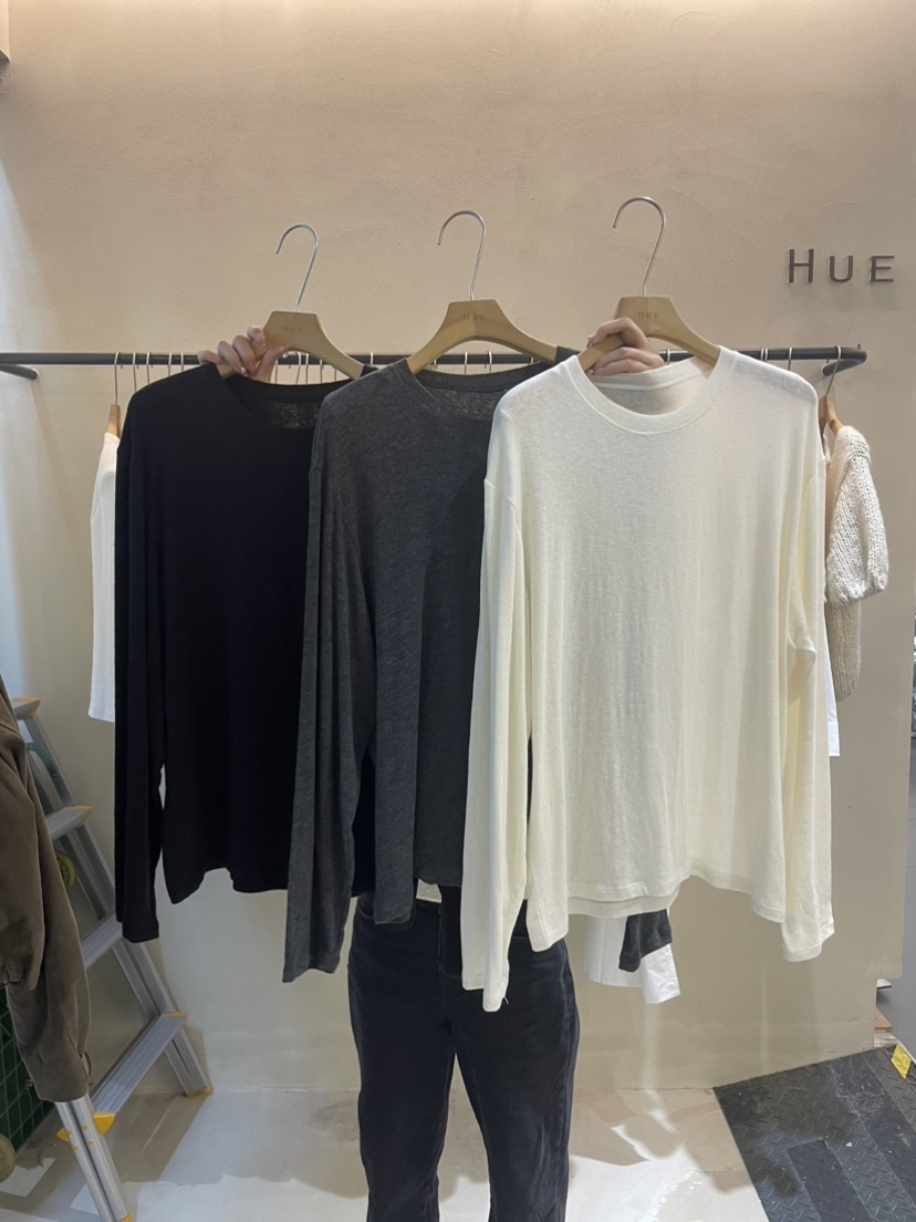 HUE韓國直郵女裝新款人氣時尚休閑職業推薦真品24秋冬長袖T恤ERIA/HUE長袖T恤