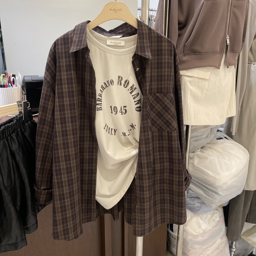 BARAMI韓國直郵東大門代購女裝新款時尚休閑24秋冬襯衫蕾絲衫LOVE SOME襯衫/蕾絲衫圖色3