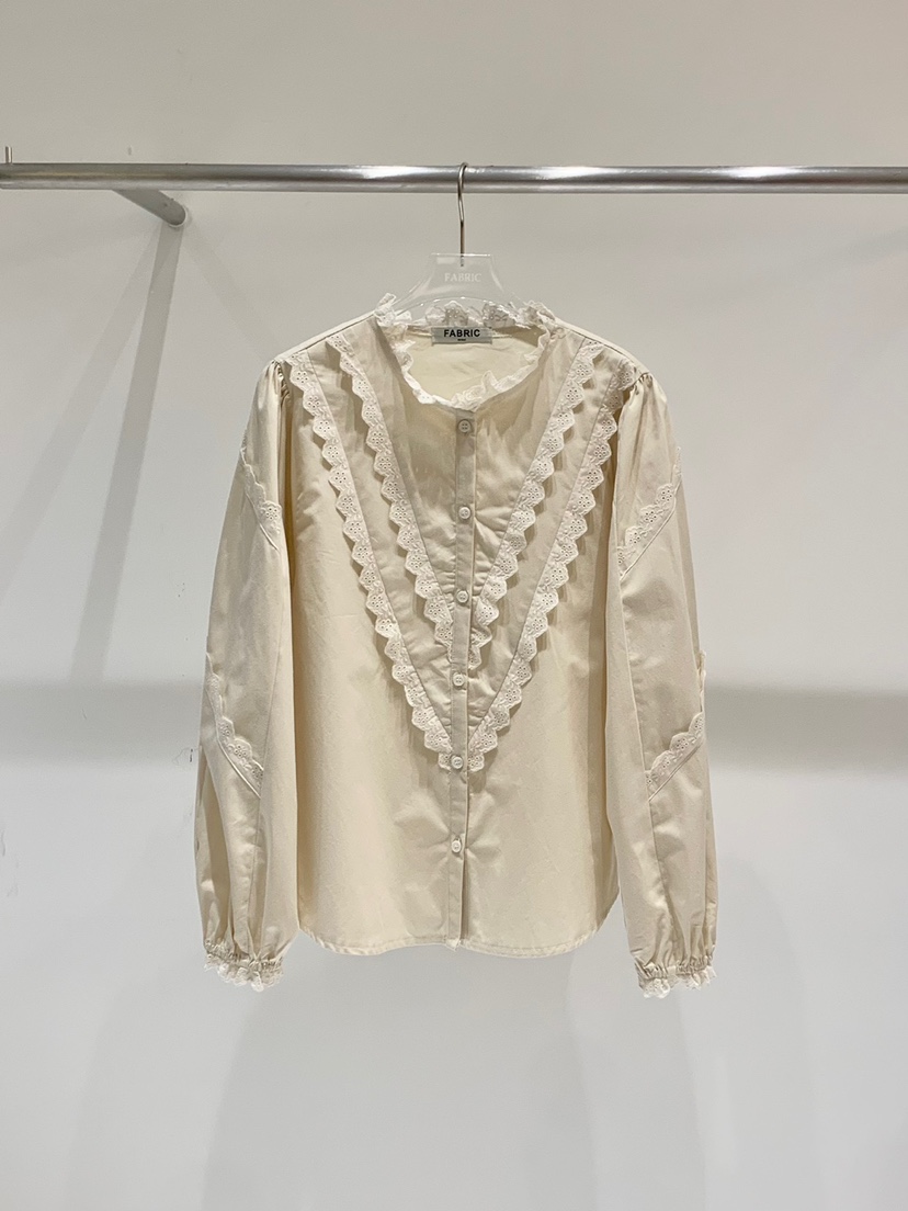 FABRIC韓國直郵東大門代購女裝新款時尚推薦熱賣襯衫蕾絲衫FABRIC襯衫/蕾絲衫