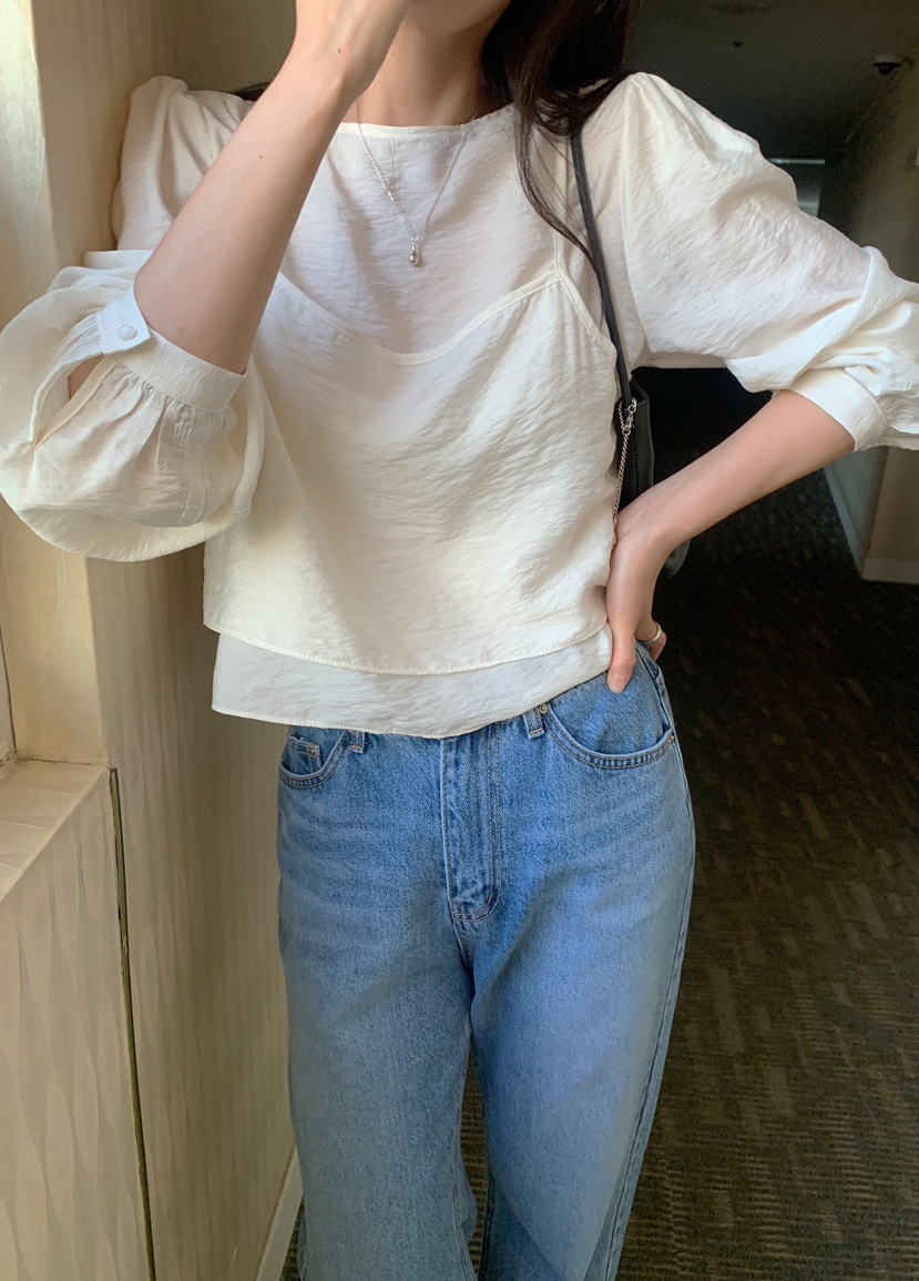 MELLOUNGE直郵韓國代購女裝新品熱賣推薦人氣休閑襯衫蕾絲衫MELLOUNGE-T襯衫/蕾絲衫