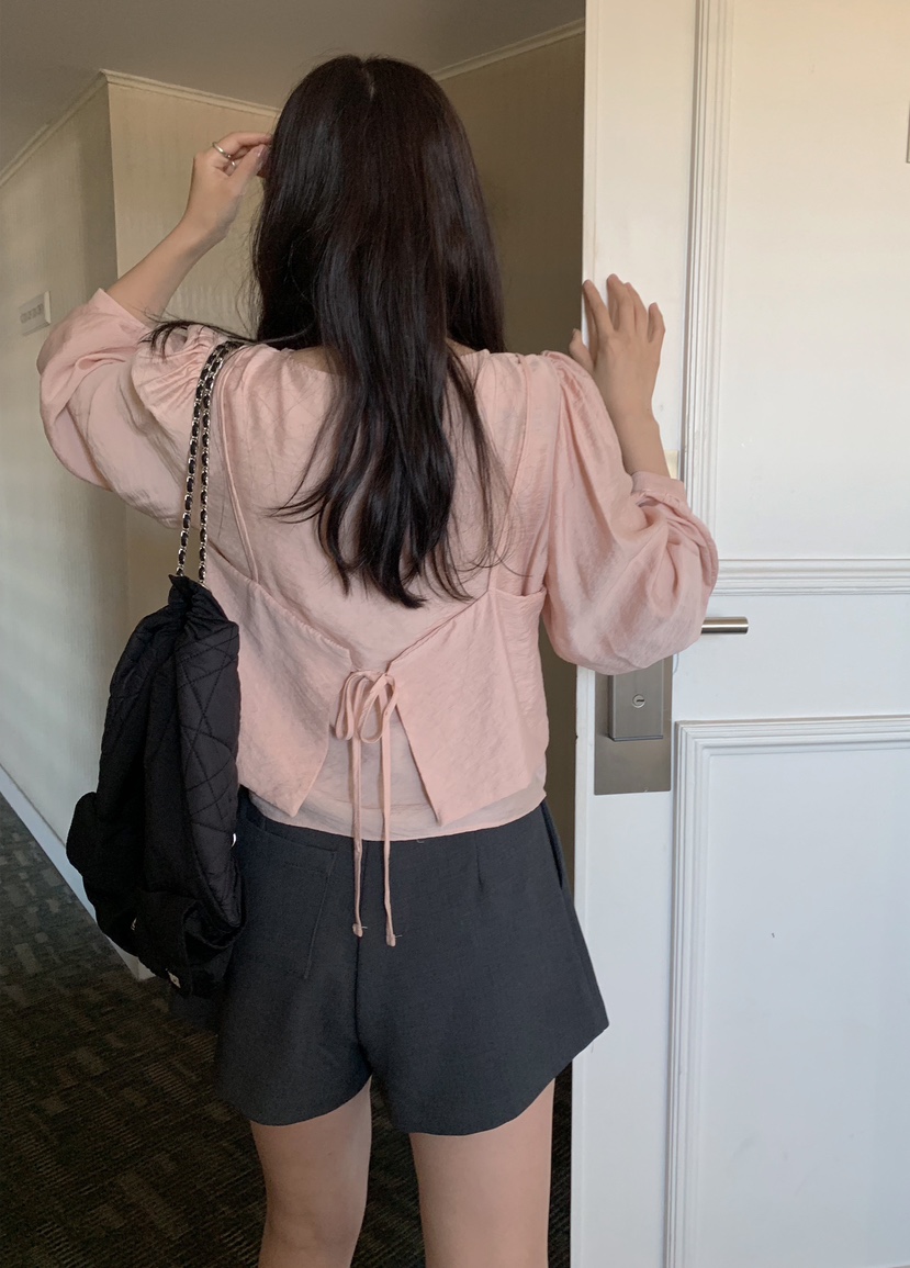 MELLOUNGE直郵韓國代購女裝新品熱賣推薦人氣休閑襯衫蕾絲衫MELLOUNGE-T襯衫/蕾絲衫