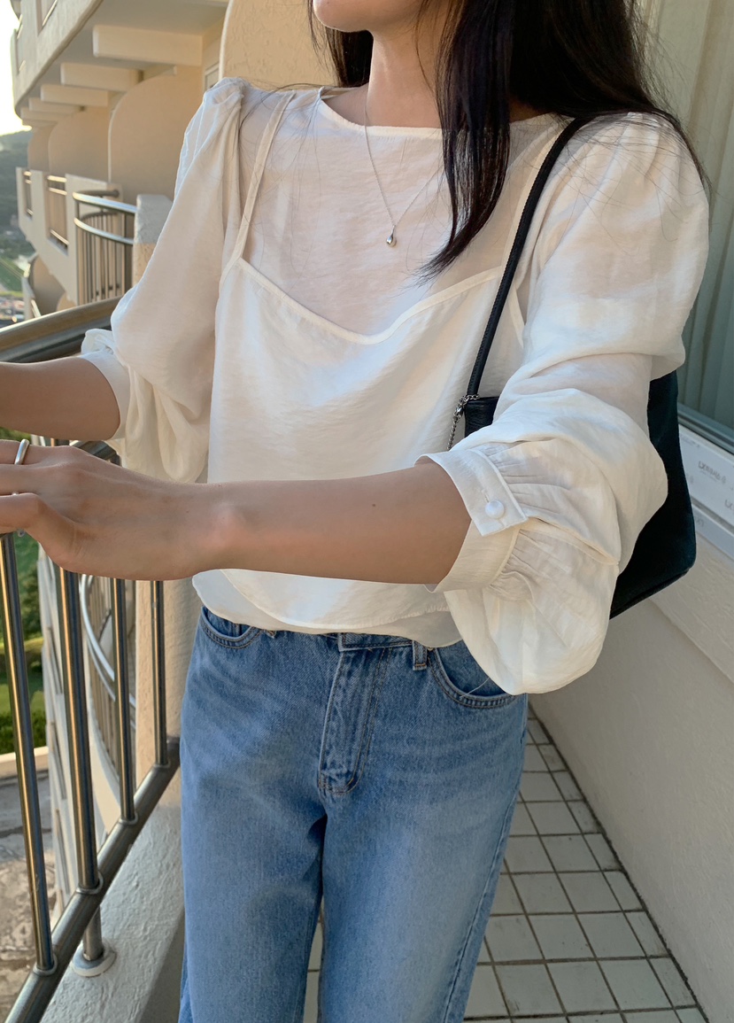 MELLOUNGE直郵韓國代購女裝新品熱賣推薦人氣休閑襯衫蕾絲衫MELLOUNGE-T襯衫/蕾絲衫