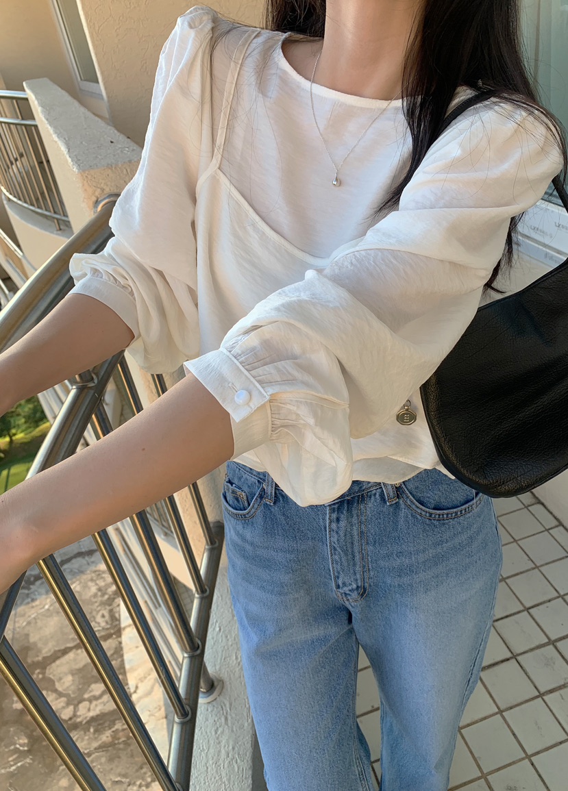 MELLOUNGE直郵韓國代購女裝新品熱賣推薦人氣休閑襯衫蕾絲衫MELLOUNGE-T襯衫/蕾絲衫