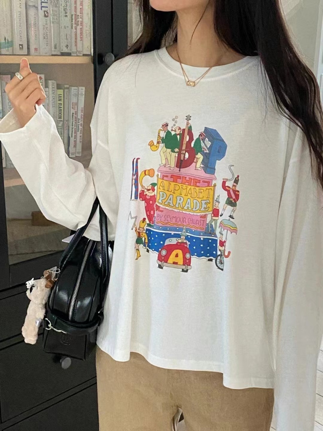 ANN DIANA韓國直郵女裝新品時尚人氣真品24秋冬職業長袖T恤ANN DIANA長袖T恤圖色3