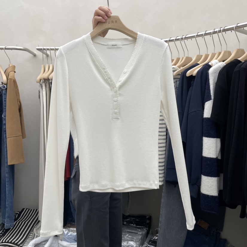 MURR直郵韓國代購女裝新品推薦24秋冬職業時尚熱賣長袖T恤MURR長袖T恤圖色1