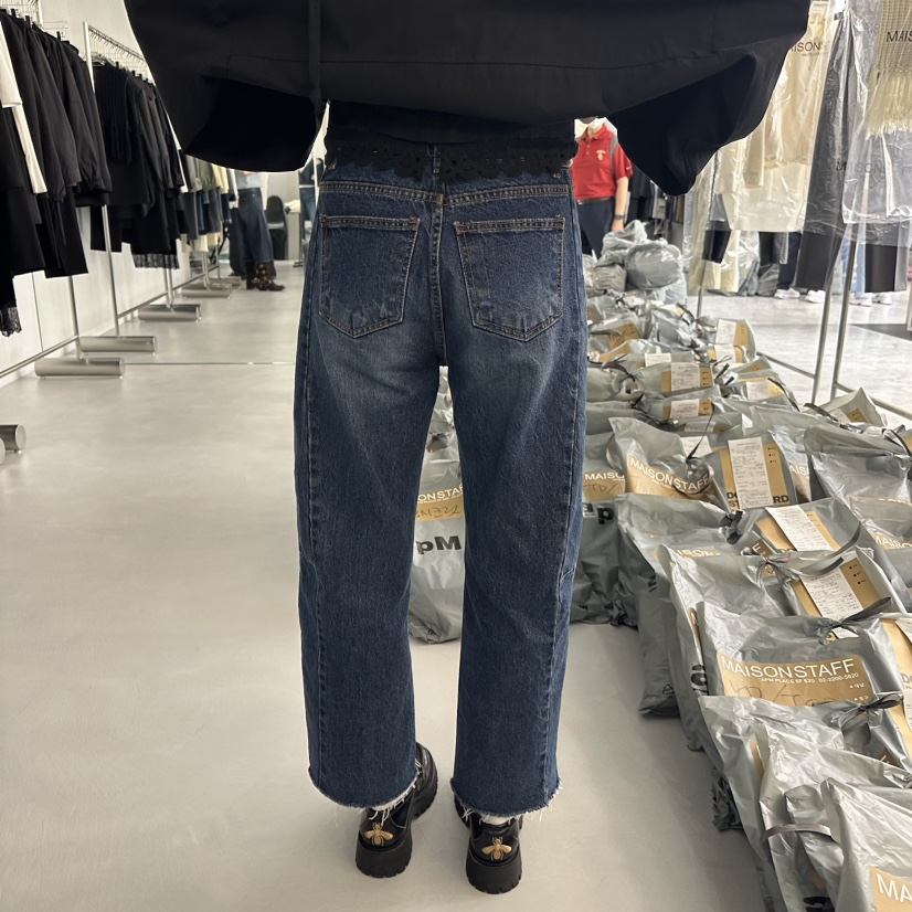 MAISONSTAFF/DOUBLE STANDARD/LE SMOKING韓國直郵東大門代購女裝新款職業牛仔褲MAISONSTAFF牛仔褲