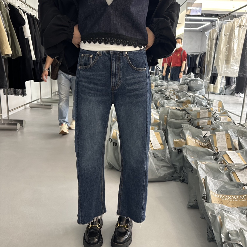 MAISONSTAFF/DOUBLE STANDARD/LE SMOKING韓國直郵東大門代購女裝新款職業牛仔褲MAISONSTAFF牛仔褲