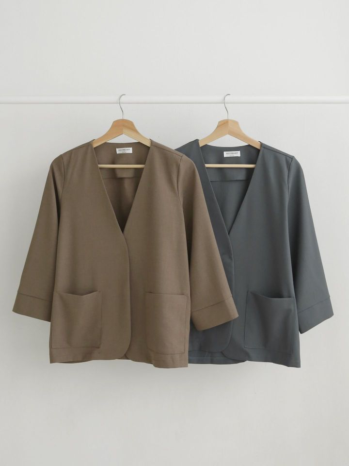 DAILY PROJECT韓國直郵東大門代購女裝新品職業熱賣時尚夾克DAILY PROJECT夾克圖色2左二色