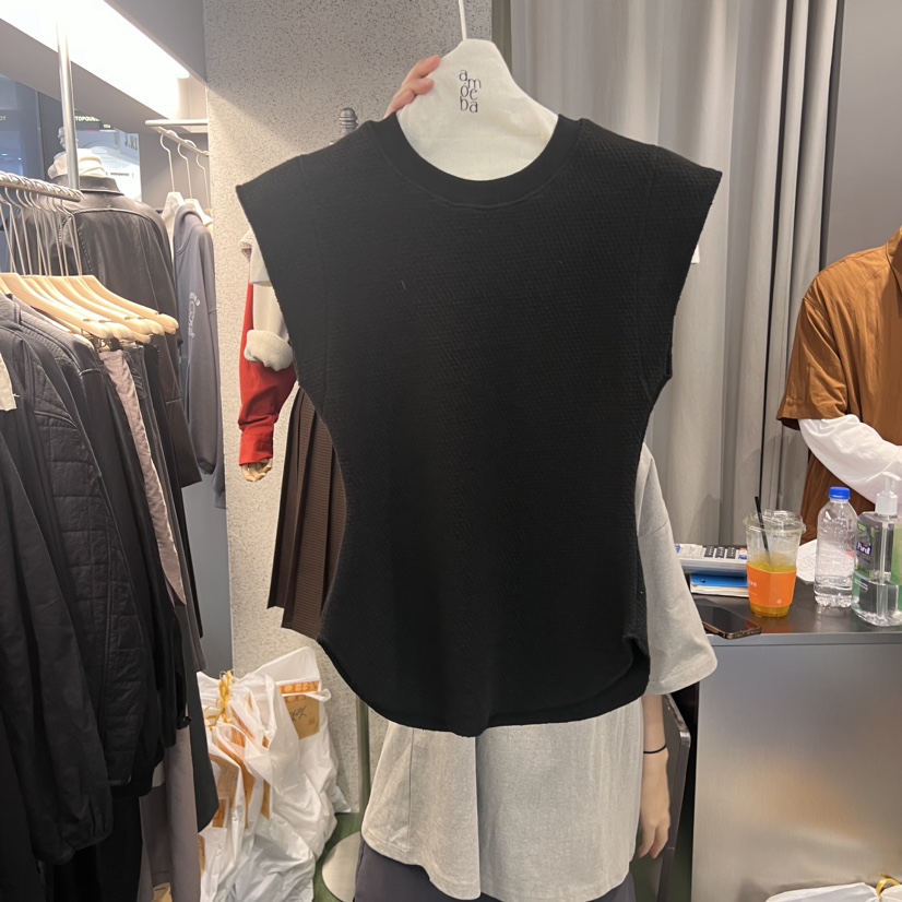 AMOEBA韓國直郵東大門代購女裝新款休閑推薦職業吊帶背心刺繡AMOEBA吊帶/背心圖色2