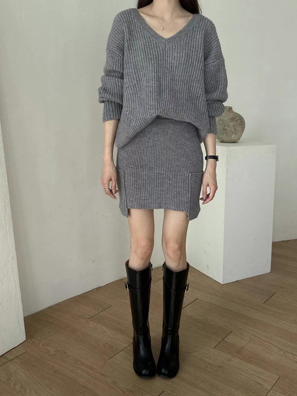 DRESS UP韓國直郵東大門實拍女裝新款職業24秋冬休閑套裝DRESS UP套裝