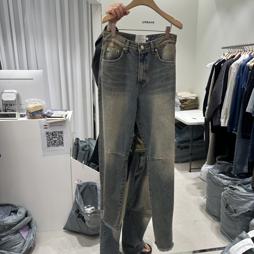 URBANE-P直郵韓國代購女裝新品時尚推薦人氣真品休閑牛仔褲URBANE-P牛仔褲