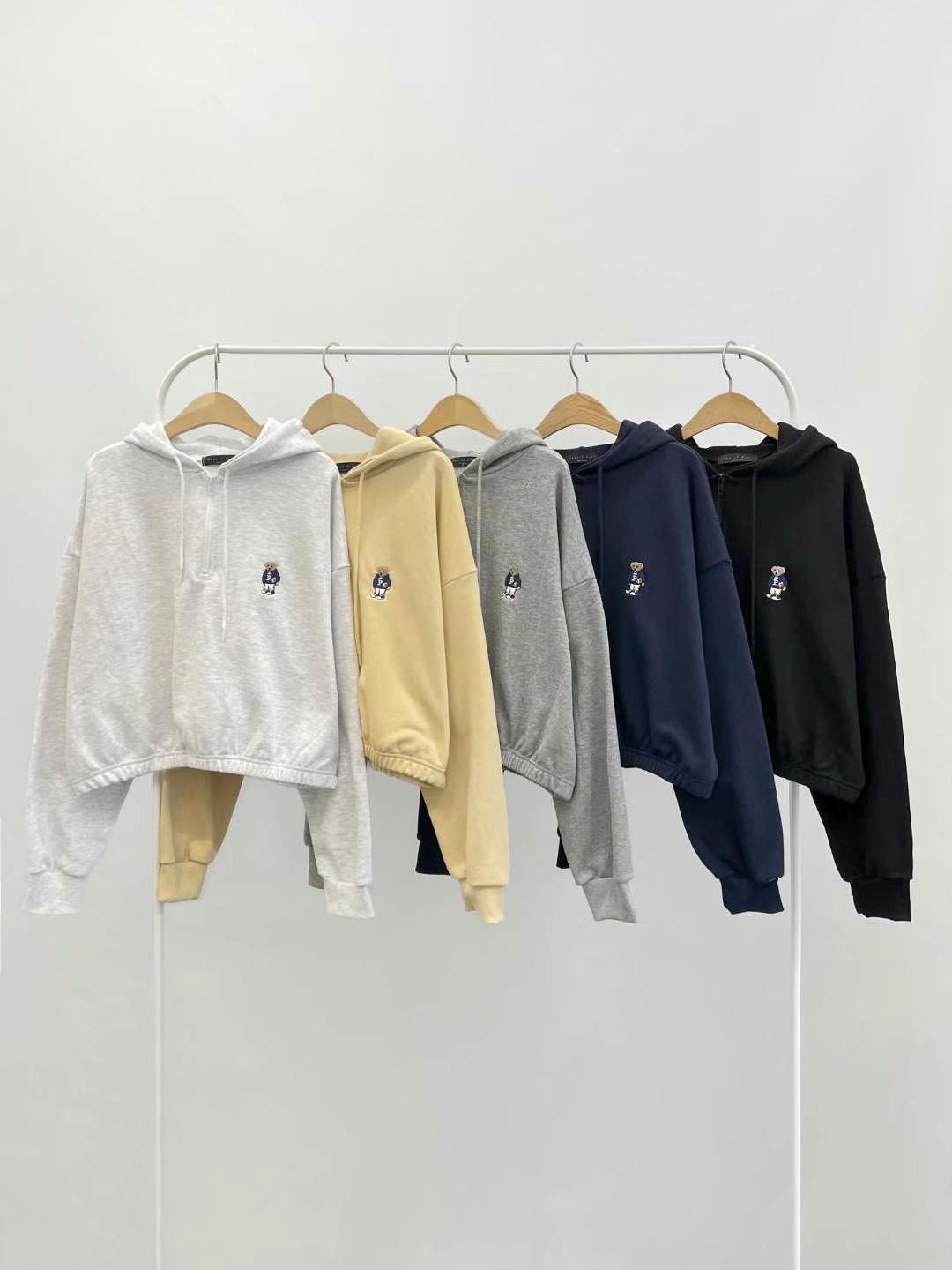 PASTELDEER韓國直郵東大門代購女裝新品推薦休閑衛衣拉鏈綁帶PASTELDEER衛衣