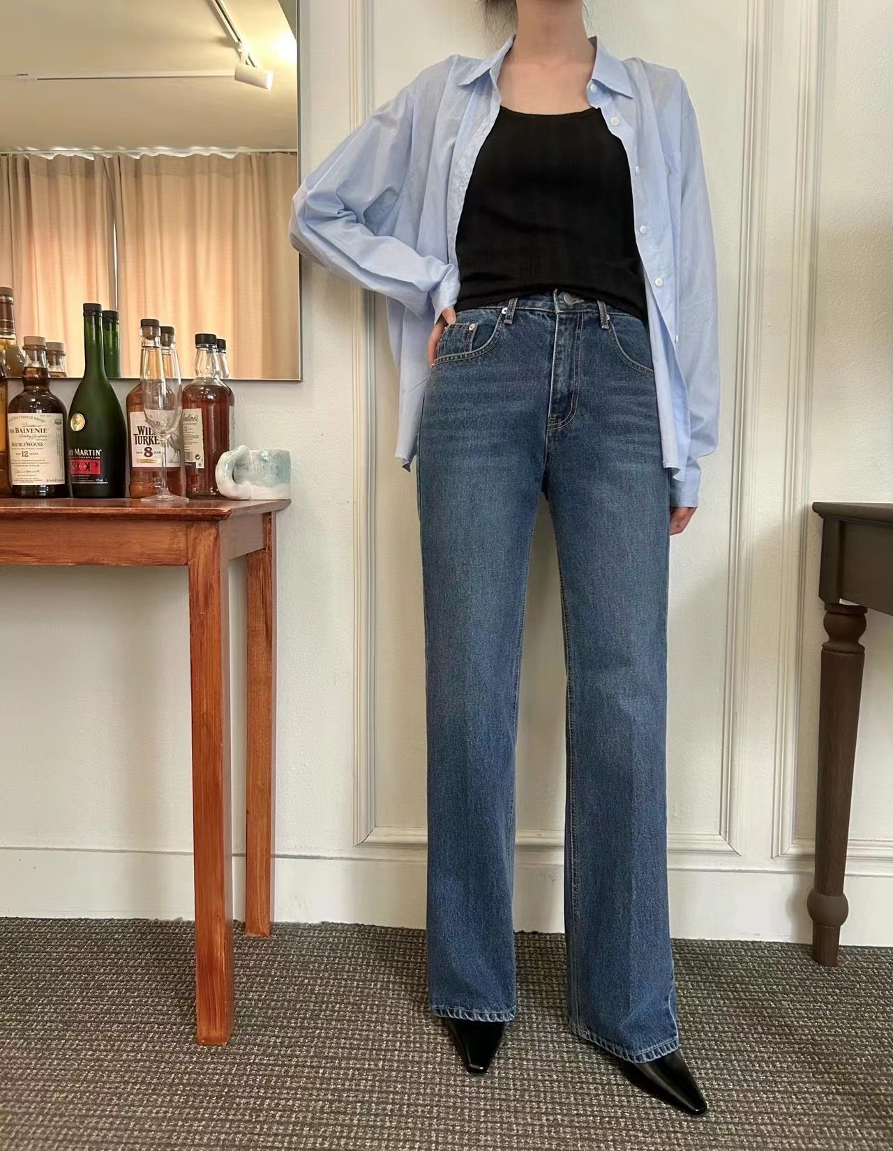 HEY BILLY韓國直郵女裝新款真品人氣時尚推薦休閑熱賣牛仔褲HEY BILLY牛仔褲