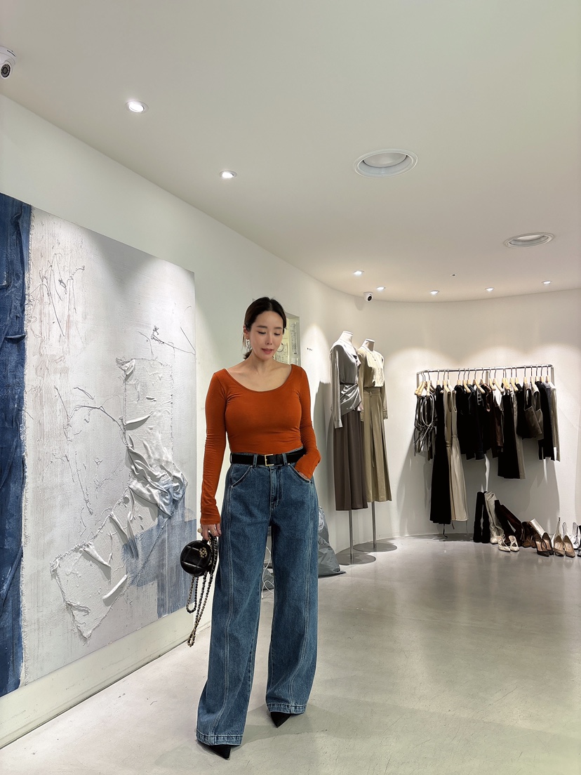 WIDA/RENEJ韓國直郵女裝新品真品推薦職業人氣24秋冬長袖T恤WIDA/RENEJ長袖T恤