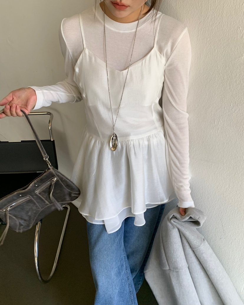 AS THOUGHT直郵韓國代購女裝新品人氣休閑時尚24秋冬吊帶背心AS THOUGHT吊帶/背心