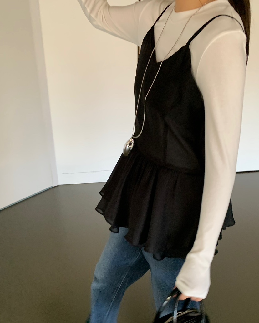 AS THOUGHT直郵韓國代購女裝新品人氣休閑時尚24秋冬吊帶背心AS THOUGHT吊帶/背心