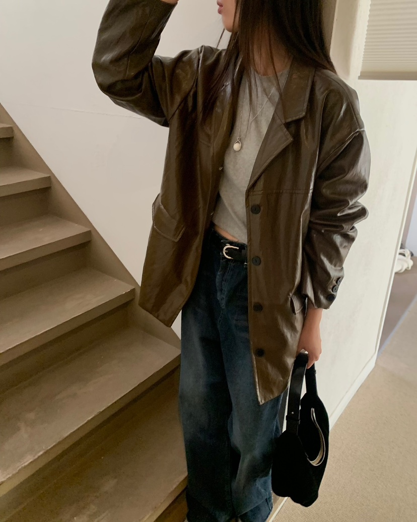AS THOUGHT韓國直郵東大門代購女裝新品人氣時尚熱賣休閑夾克AS THOUGHT夾克