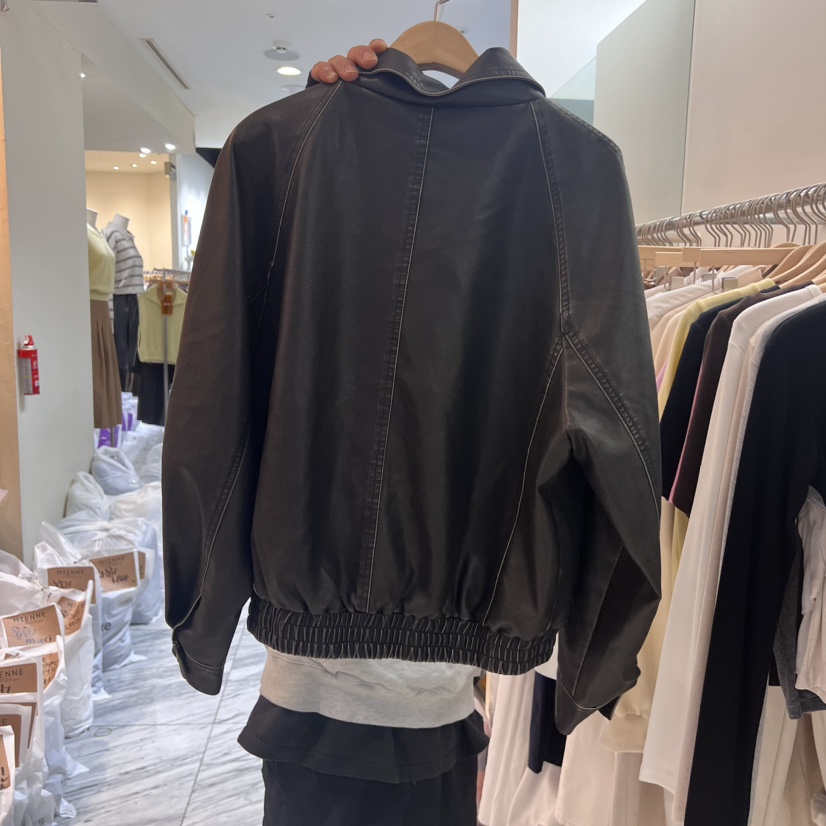 LENUE直郵韓國代購女裝新款真品24秋冬人氣職業推薦皮衣皮革LENUE皮衣