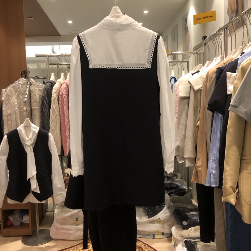OGI直郵韓國代購女裝新品24秋冬真品人氣推薦職業休閑連衣裙FLat OGI連衣裙