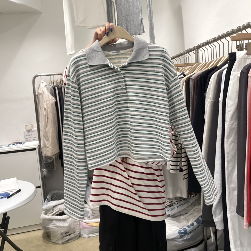MUNSELL直郵韓國代購女裝新品休閑人氣熱賣職業真品長袖T恤MUNSELL長袖T恤圖色1