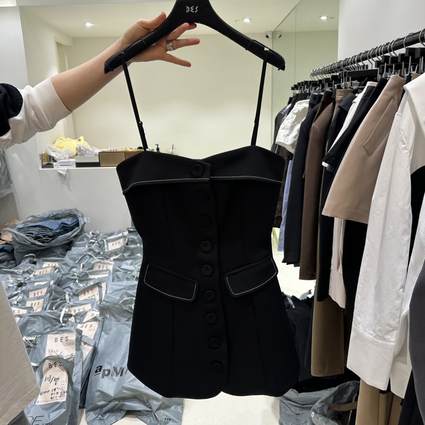 BES韓國直郵女裝新款休閑人氣推薦職業真品時尚熱賣吊帶背心BES吊帶/背心圖色2