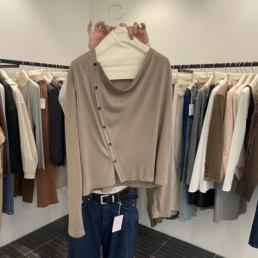 FIND-P韓國直郵東大門實拍女裝新款24秋冬熱賣時尚長袖T恤FIND-P長袖T恤圖色1