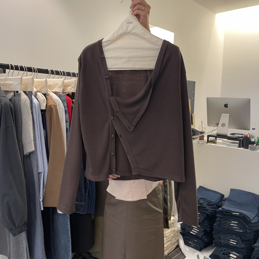 FIND-P韓國直郵東大門實拍女裝新款24秋冬熱賣時尚長袖T恤FIND-P長袖T恤圖色2