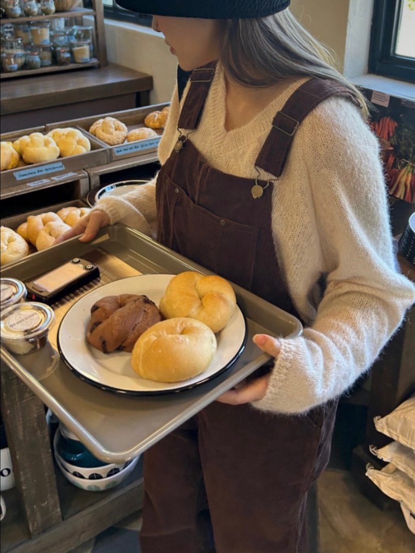 WOOD韓國直郵東大門實拍女裝新款休閑時尚24秋冬推薦背帶褲WOOD背帶褲