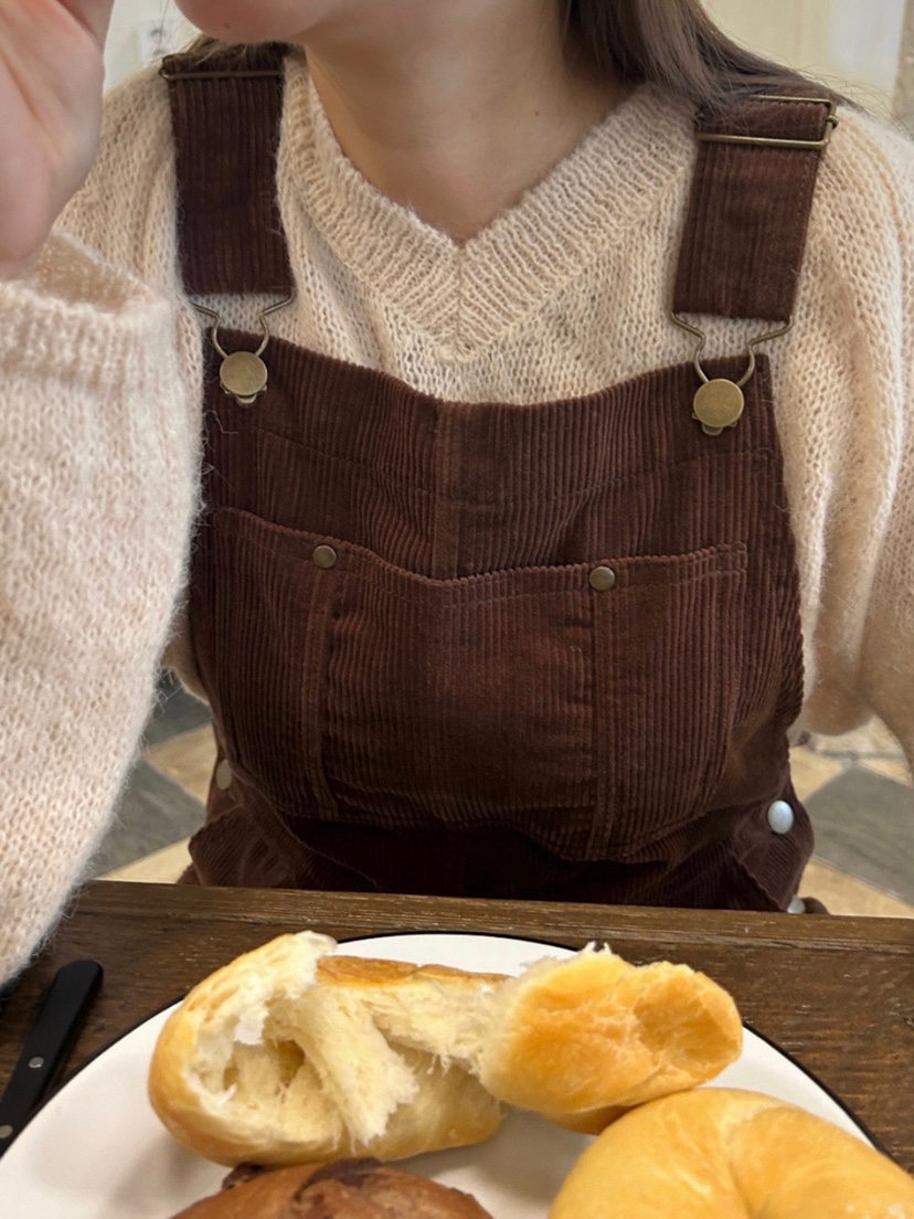 WOOD韓國直郵東大門實拍女裝新款休閑時尚24秋冬推薦背帶褲WOOD背帶褲