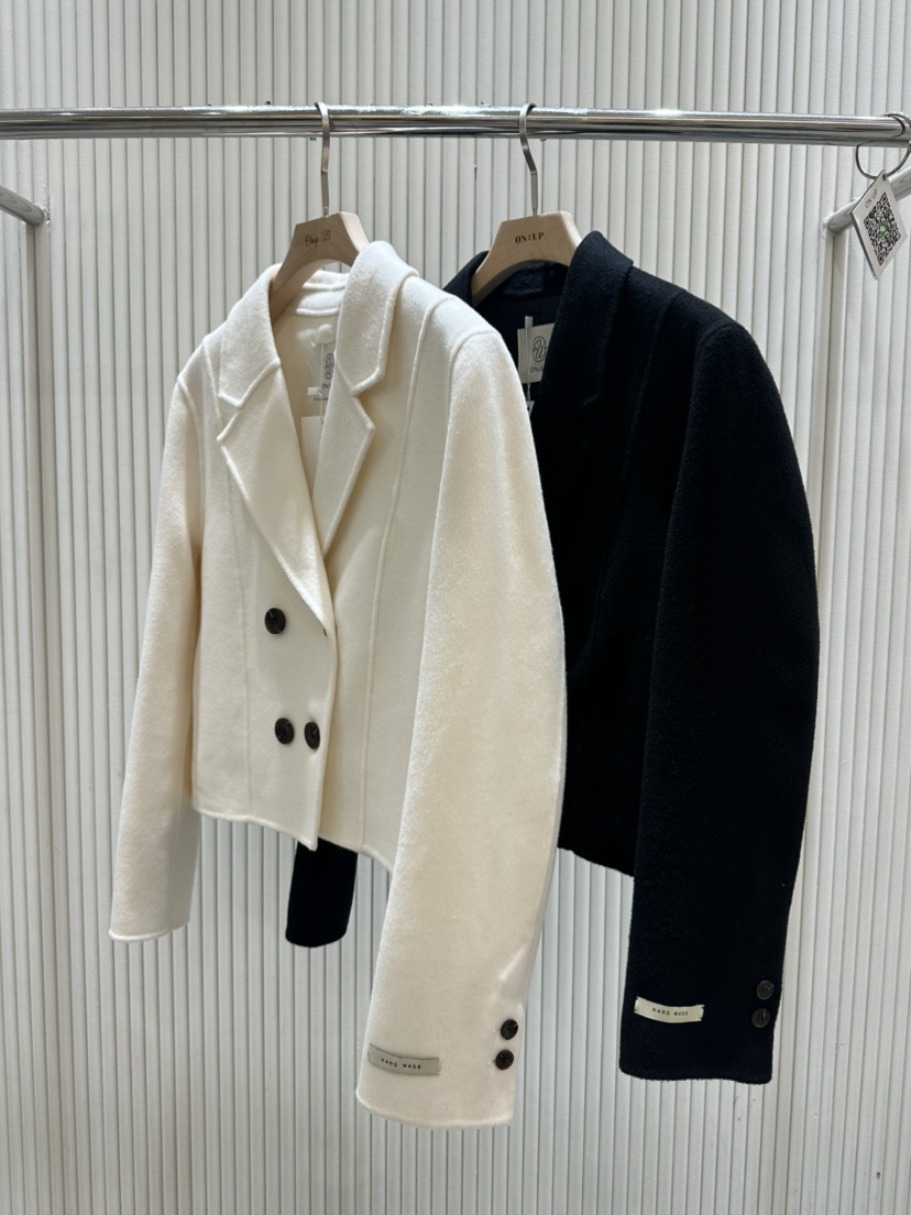 ON:UP直郵韓國代購女裝新款休閑真品時尚短款大衣手工制作MURMUR短款大衣