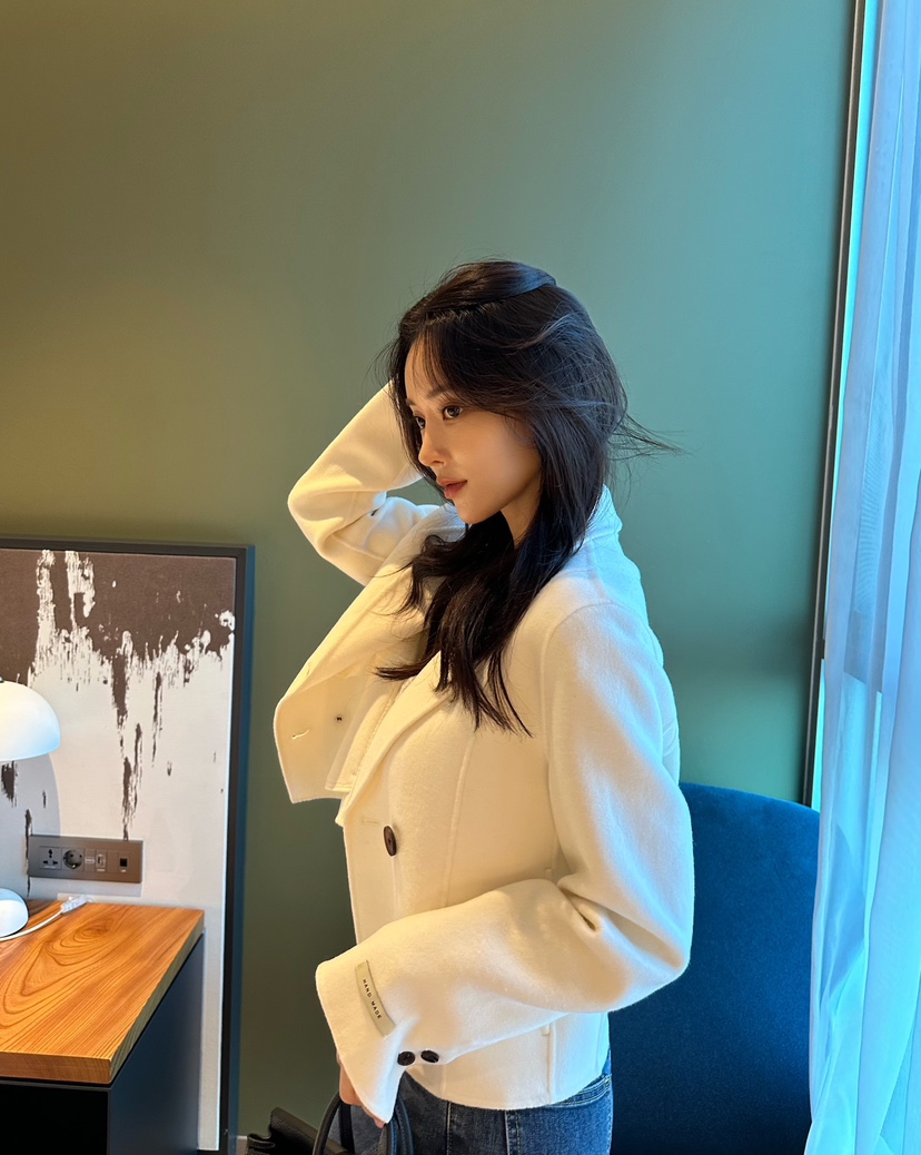 ON:UP直郵韓國代購女裝新款休閑真品時尚短款大衣手工制作MURMUR短款大衣