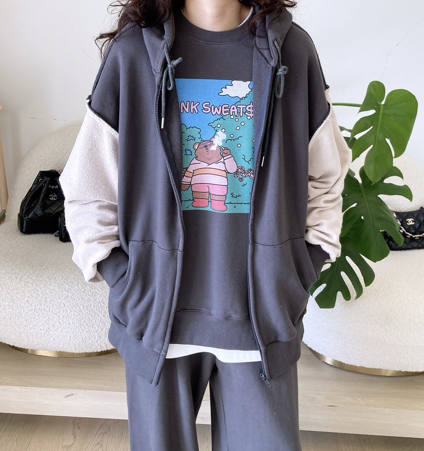 HANNA韓國直郵女裝新款人氣職業時尚熱賣推薦休閑衛衣拉鏈連帽HANNA衛衣