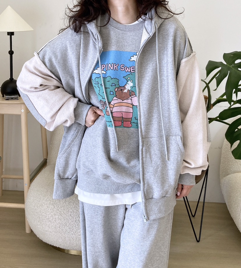 HANNA韓國直郵女裝新款人氣職業時尚熱賣推薦休閑衛衣拉鏈連帽HANNA衛衣