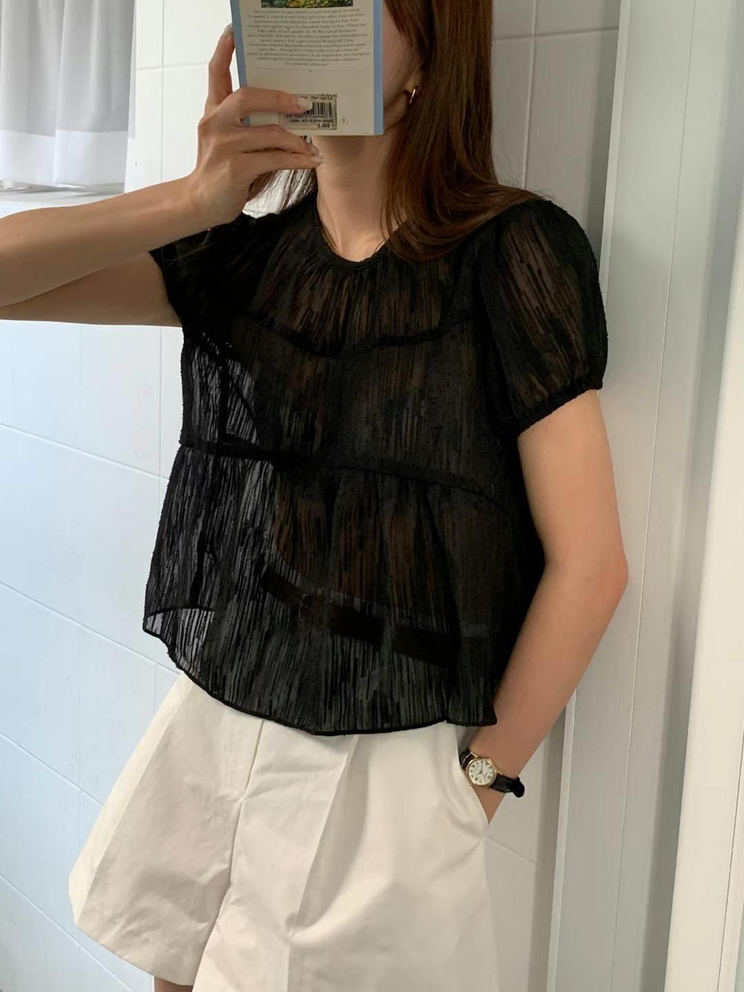 MIHO韓國直郵女裝新品職業人氣24秋冬真品時尚襯衫蕾絲衫MIHO襯衫/蕾絲衫圖色2