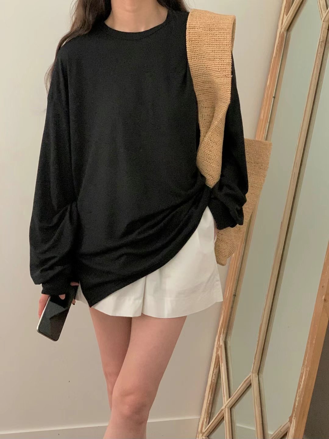 FIVE韓國直郵女裝新款人氣24秋冬真品熱賣時尚休閑長袖T恤FIVE長袖T恤圖色2