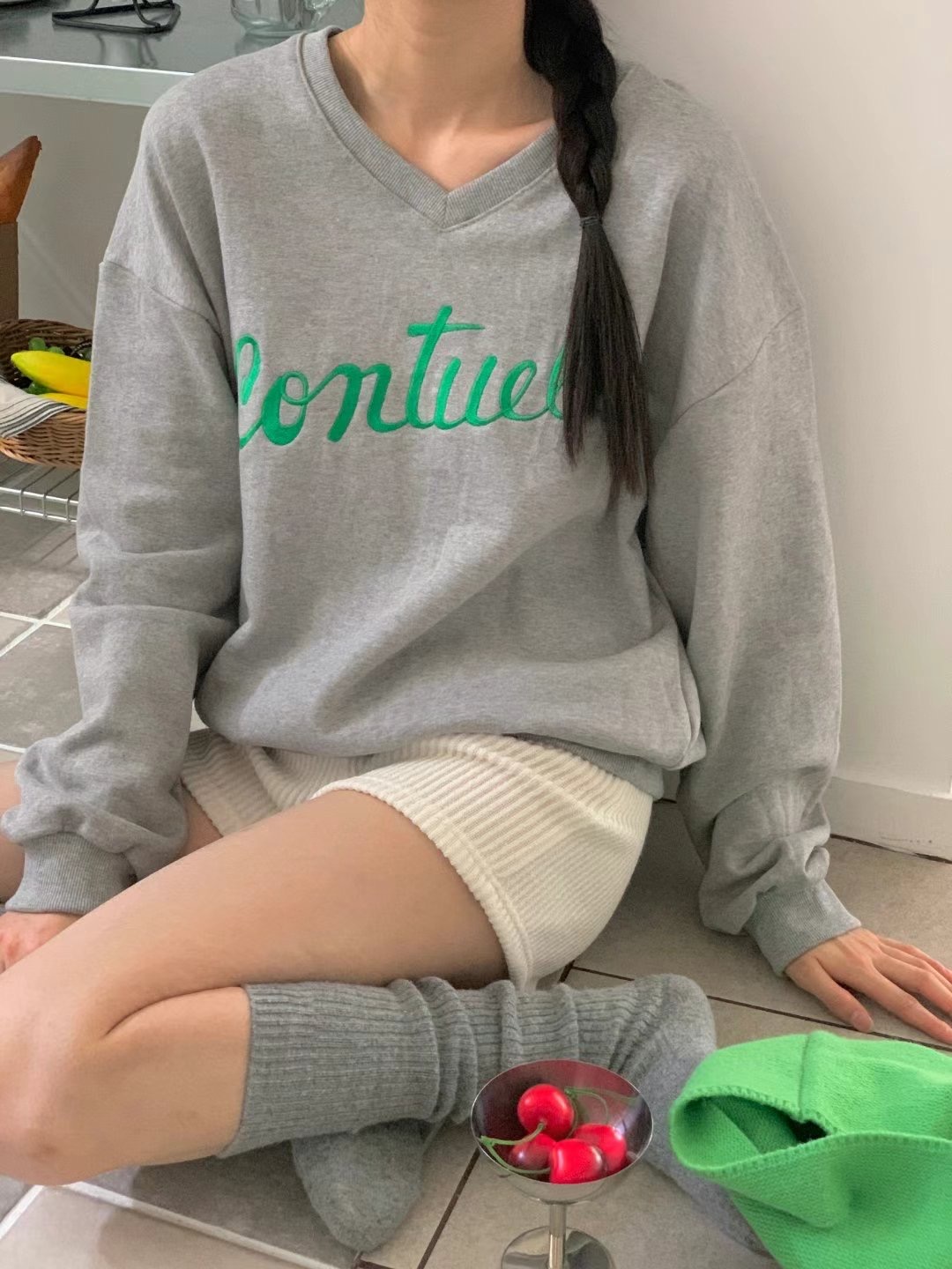 FIVE韓國直郵女裝新款真品24秋冬職業熱賣時尚推薦人氣衛衣FIVE衛衣圖色2
