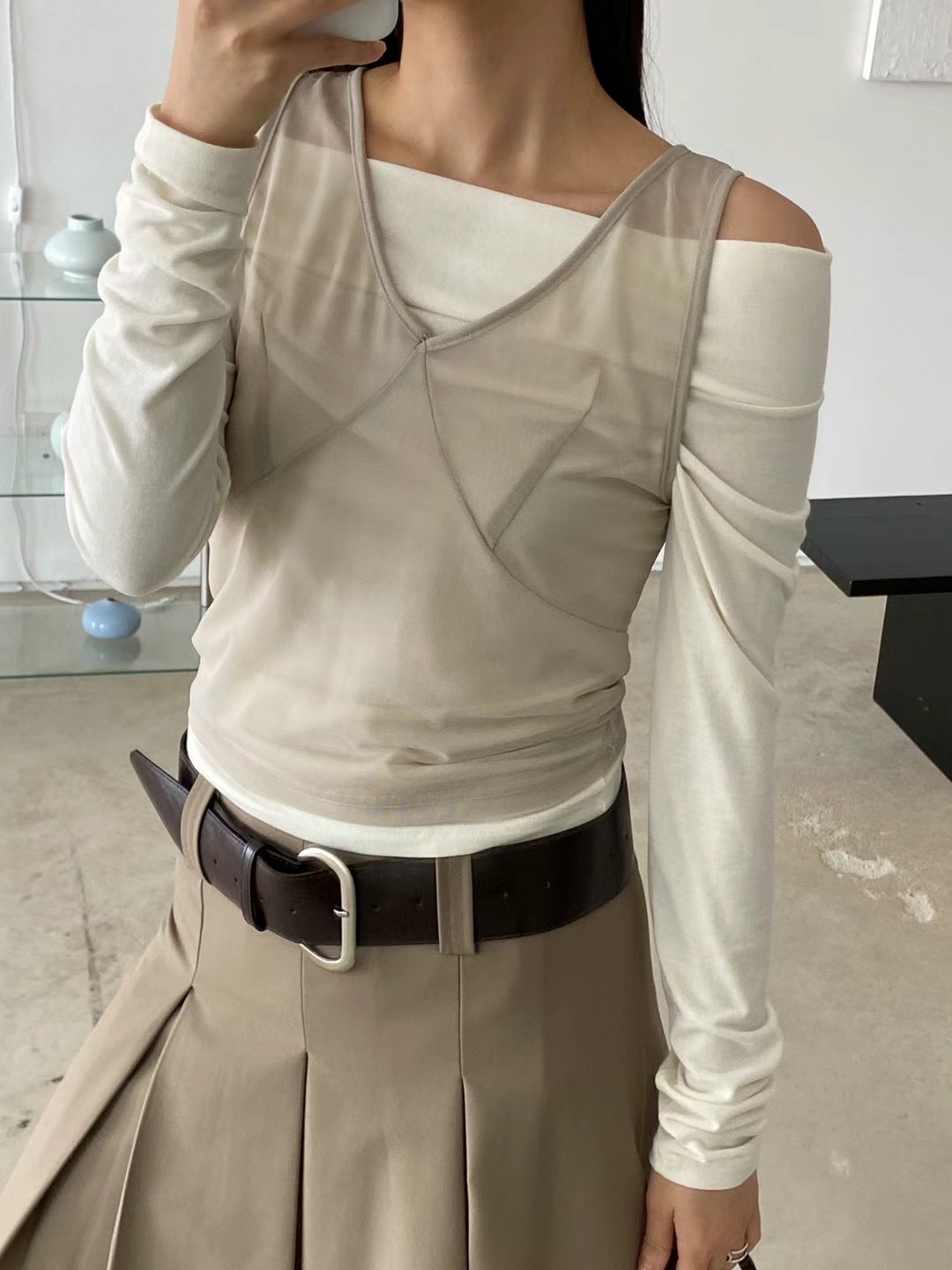 AUTHENTIC韓國直郵女裝新款休閑職業熱賣人氣24秋冬長袖T恤AUTHENTIC長袖T恤