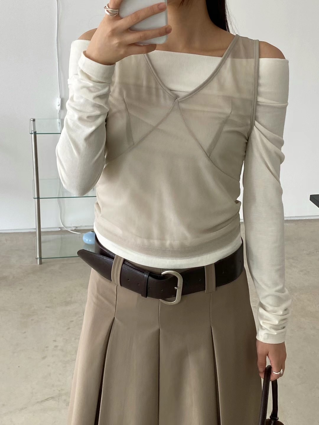 AUTHENTIC韓國直郵女裝新款休閑職業熱賣人氣24秋冬長袖T恤AUTHENTIC長袖T恤