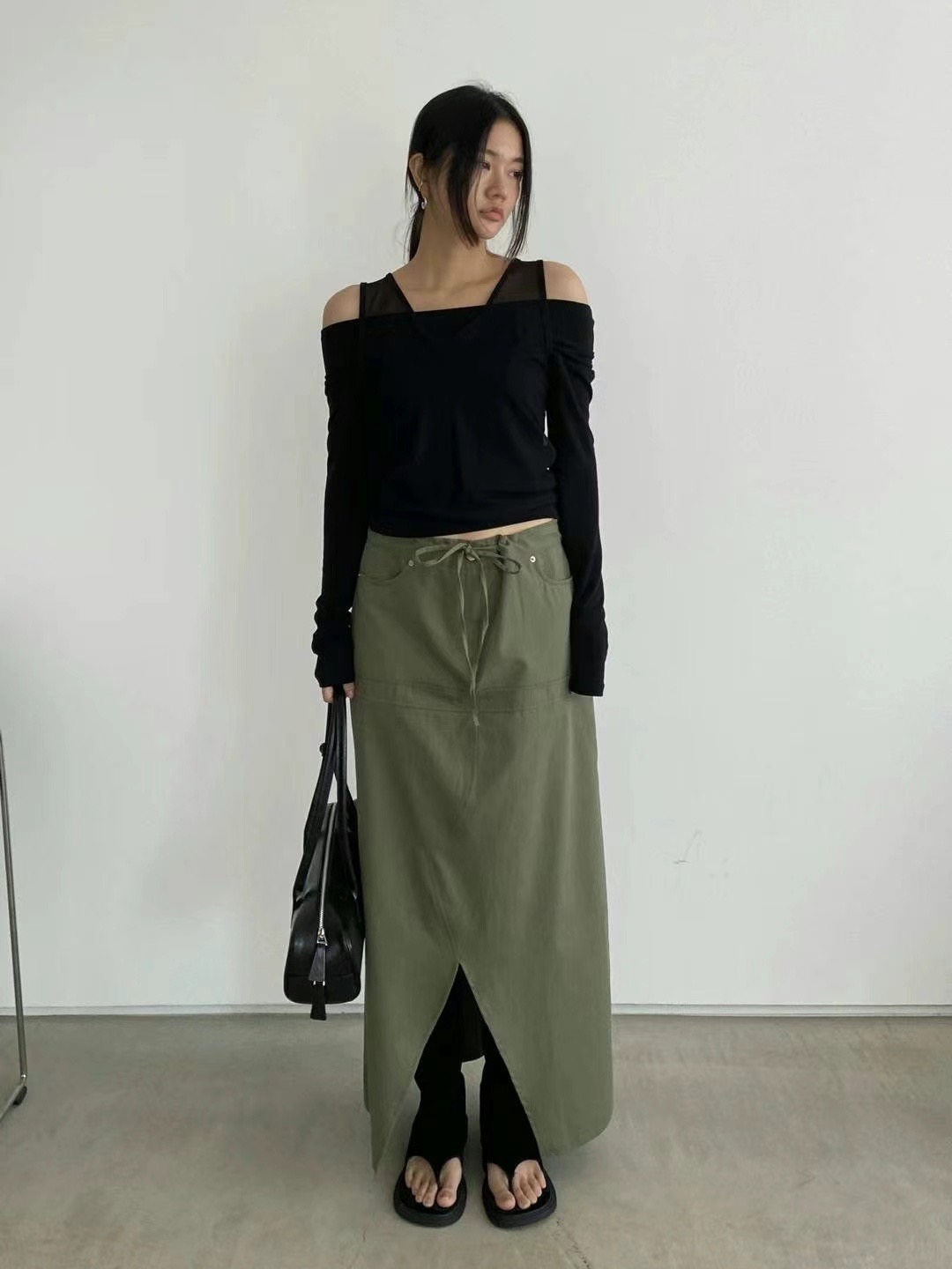 AUTHENTIC韓國直郵東大門代購女裝新品時尚24秋冬真品長裙AUTHENTIC長裙