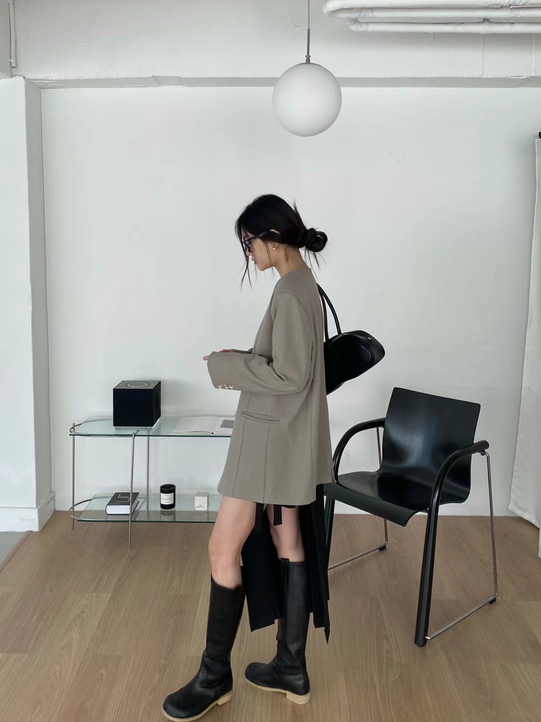 AUTHENTIC直郵韓國代購女裝新款24秋冬時尚休閑人氣熱賣夾克AUTHENTIC夾克