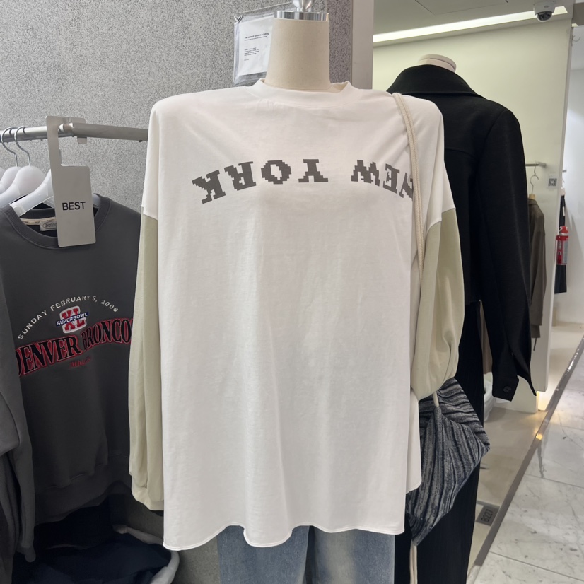 BOTONG韓國直郵女裝新品人氣真品時尚熱賣推薦職業24秋冬長袖T恤BOTONG長袖T恤圖色1