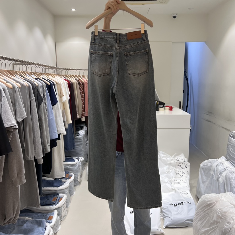 GLORY韓國直郵東大門實拍女裝新品真品推薦休閑24秋冬牛仔褲GLORY牛仔褲