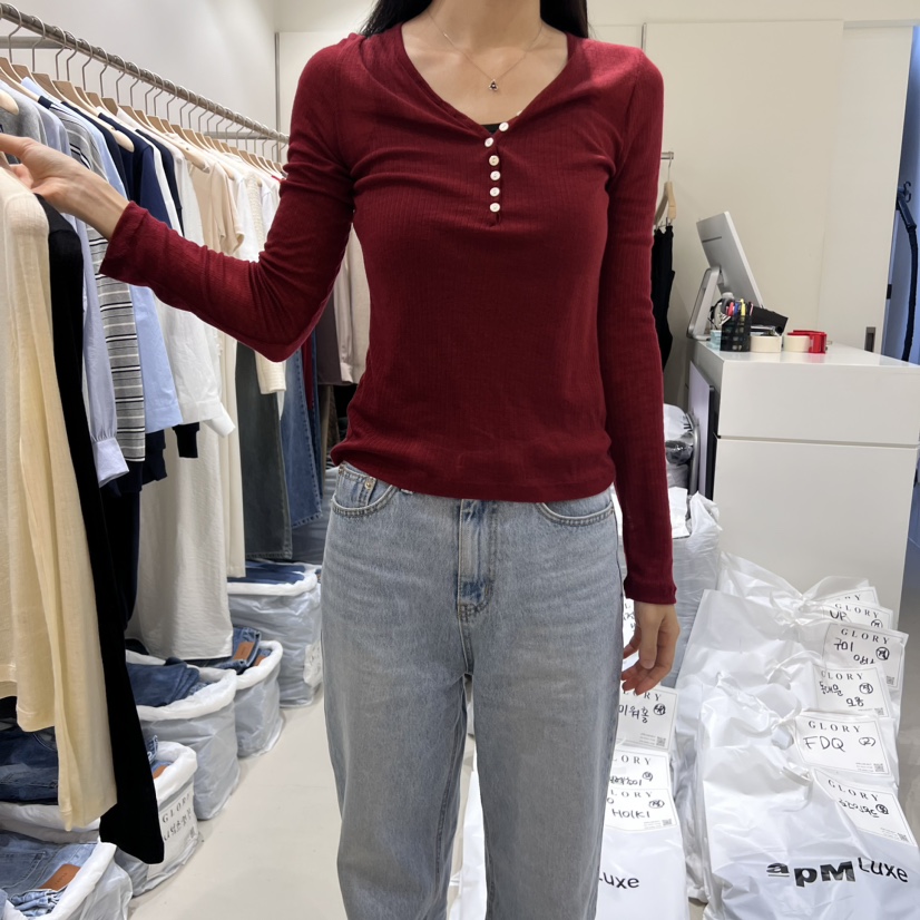 GLORY韓國直郵東大門代購女裝新款真品熱賣人氣24秋冬長袖T恤GLORY長袖T恤圖色1