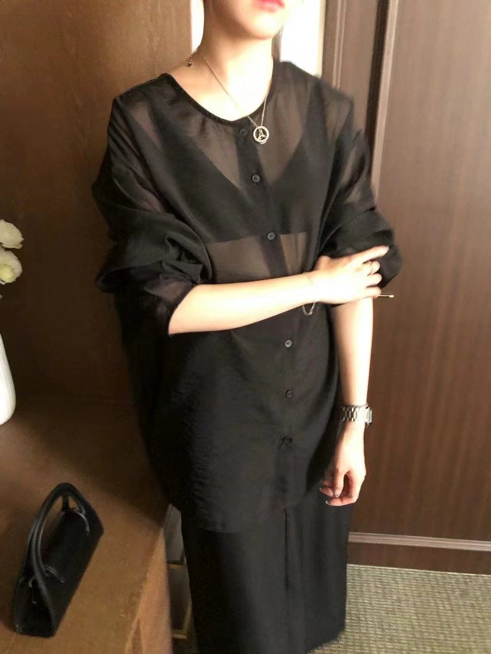VIVID韓國直郵東大門實拍女裝新款休閑人氣職業24秋冬襯衫蕾絲衫VIVID襯衫/蕾絲衫圖色3