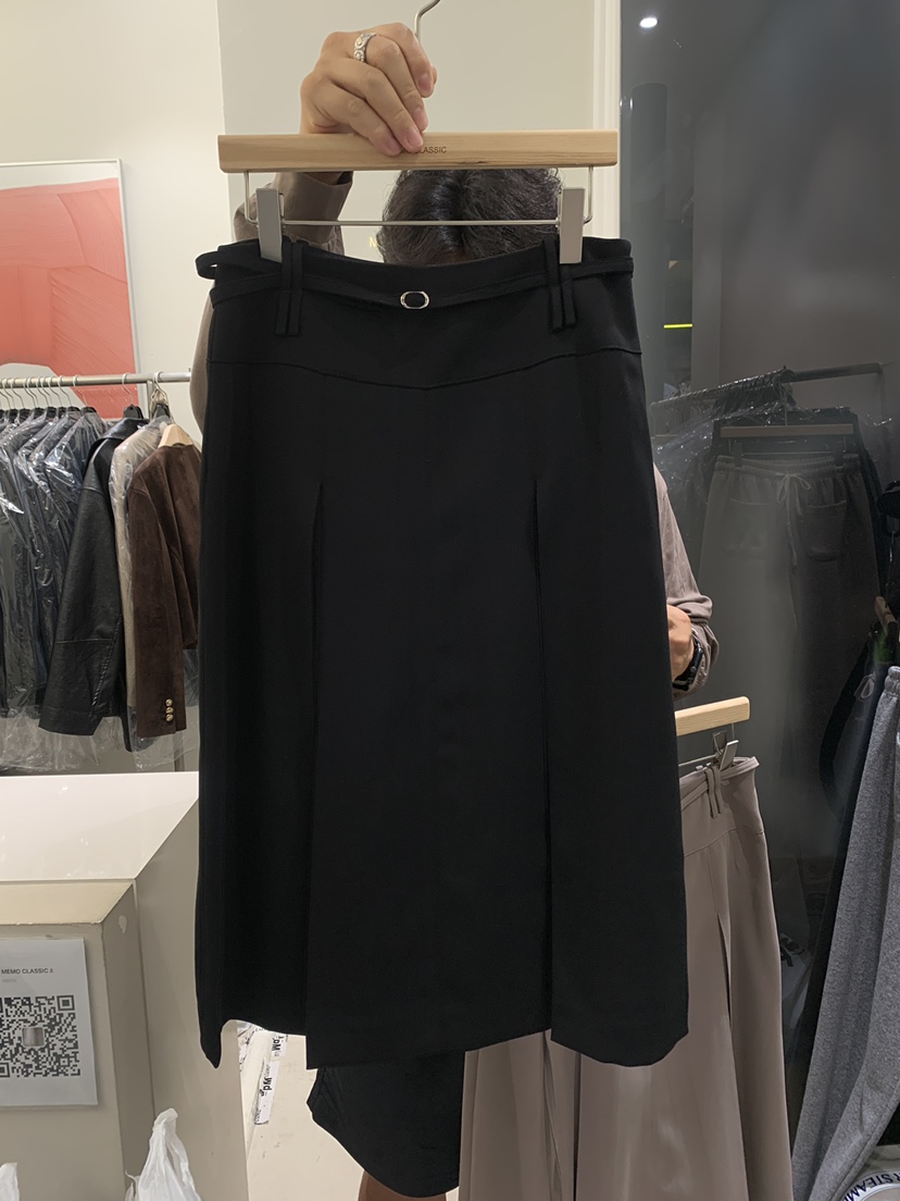 MEMO CLASSIC韓國直郵東大門代購女裝新品職業半身裙中短裙含腰繩MEMO CLASSIC半身裙/中短裙圖色2